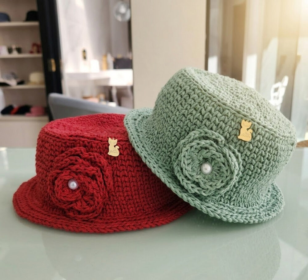 Chapéu de Crochê Bucket Hat